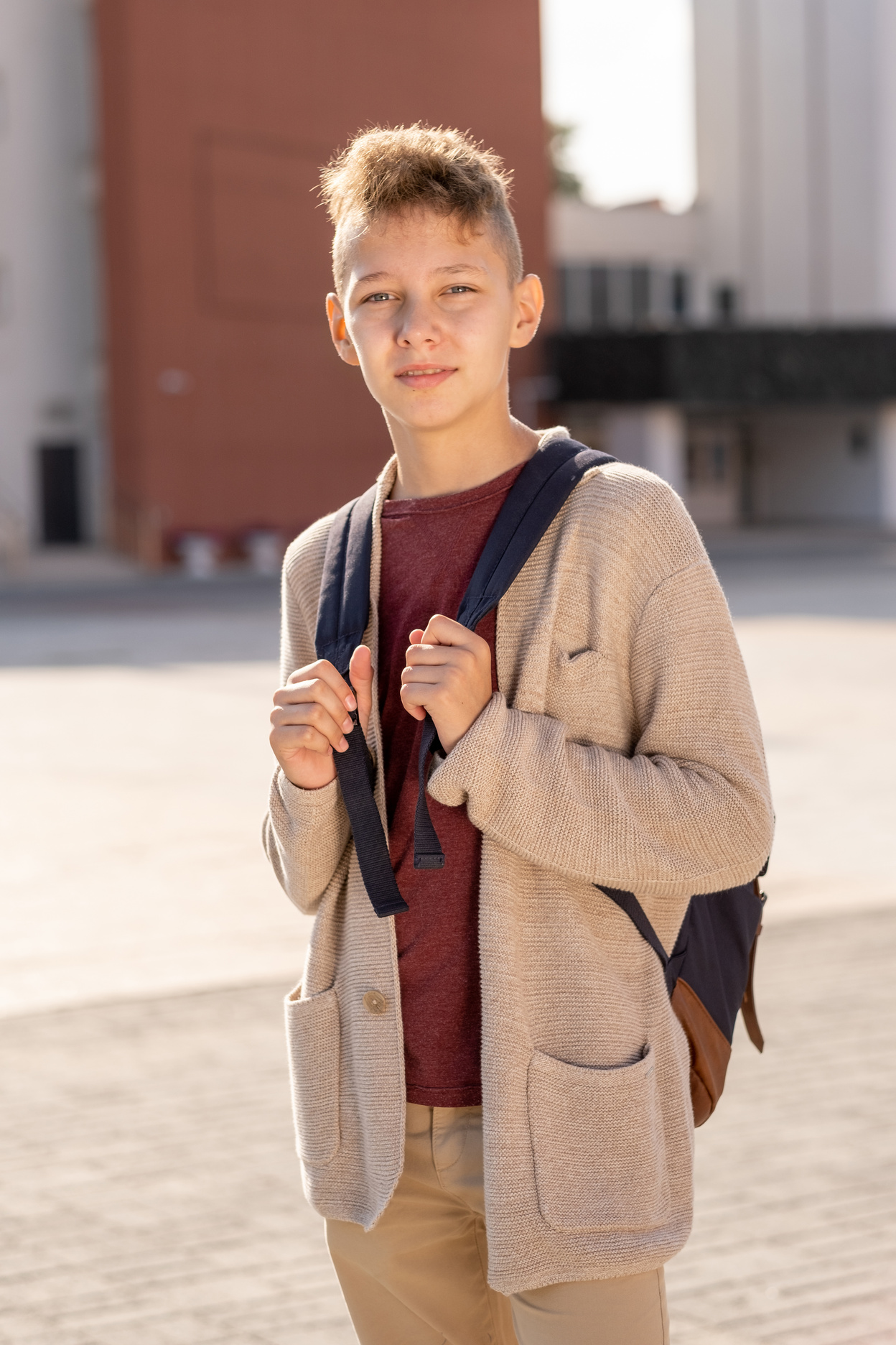 Secondary School Pupil in Casualwear Standing Outdoors